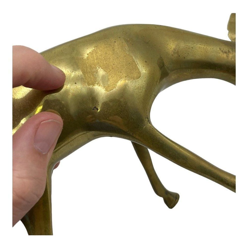 Vintage Brass Smooth Deer Buck and Doe Figurines Statues READ - Picture 10 of 10
